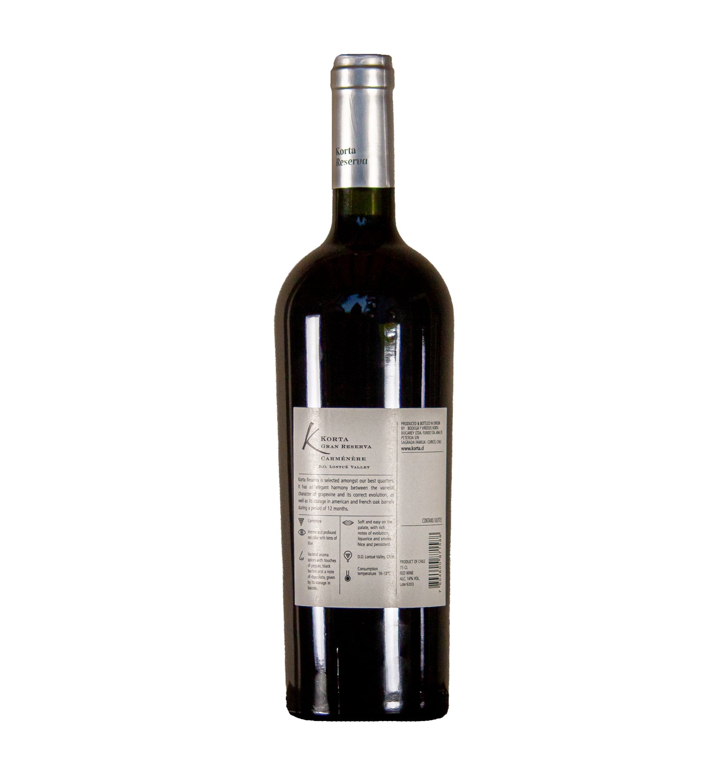 Gran Reserva Carmenère, Korta, Lontue Valley, Chili, 2022